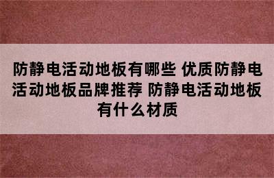 防静电活动地板有哪些 优质防静电活动地板品牌推荐 防静电活动地板有什么材质